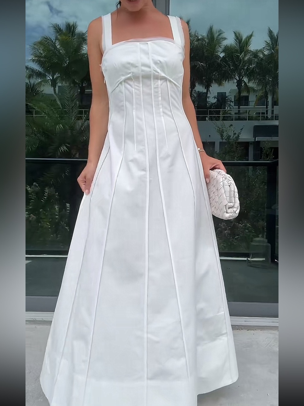 ZARA White Trim Detail Poplin Maxi Dress - Picture 14 of 16